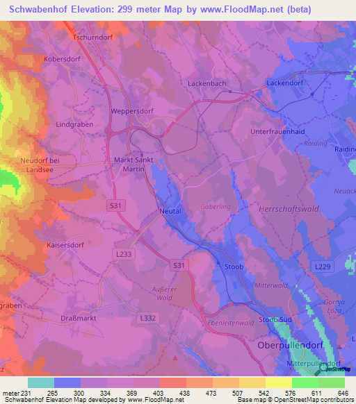Schwabenhof,Austria Elevation Map
