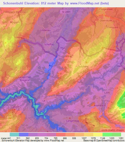 Schonenbuhl,Austria Elevation Map
