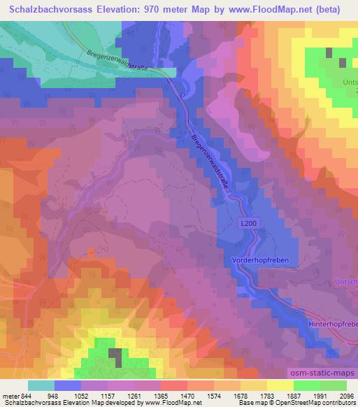 Schalzbachvorsass,Austria Elevation Map