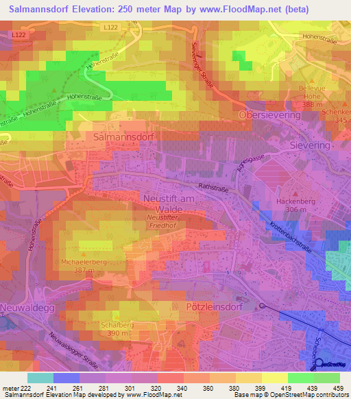 Salmannsdorf,Austria Elevation Map