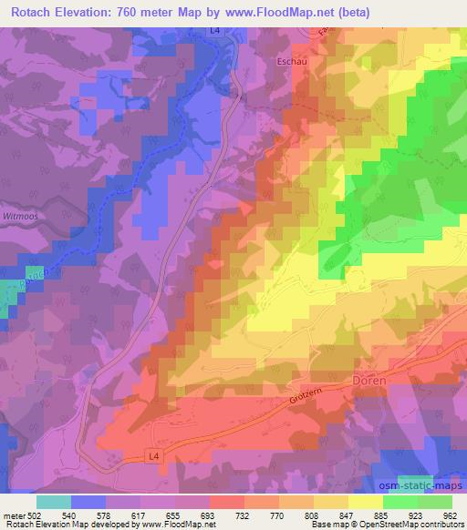 Rotach,Austria Elevation Map