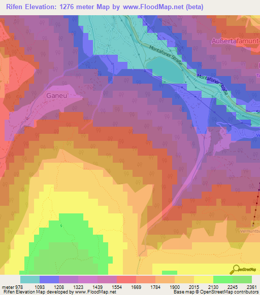 Rifen,Austria Elevation Map