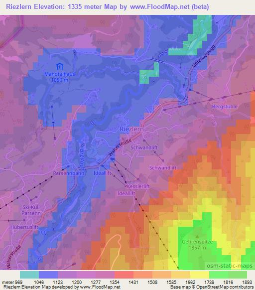 Riezlern,Austria Elevation Map