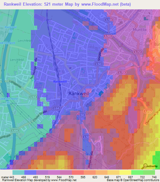 Rankweil,Austria Elevation Map