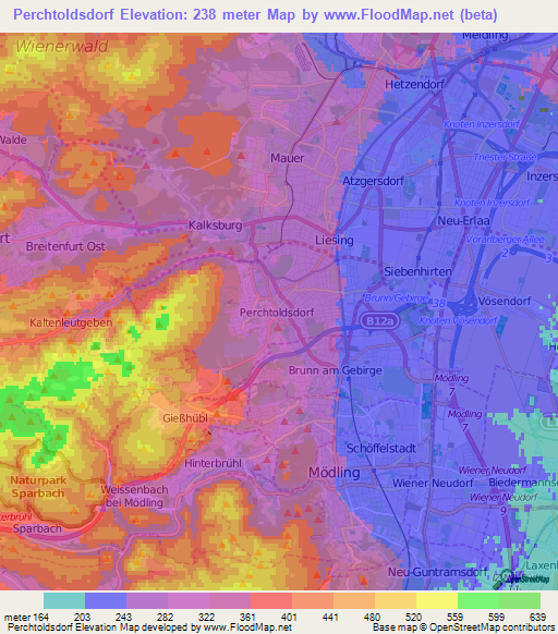 Perchtoldsdorf,Austria Elevation Map