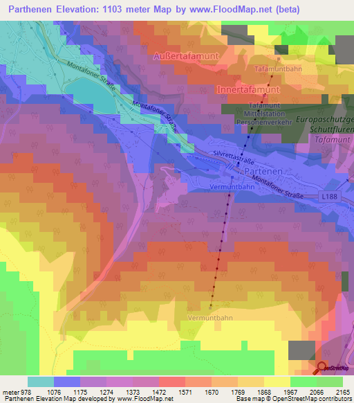 Parthenen,Austria Elevation Map