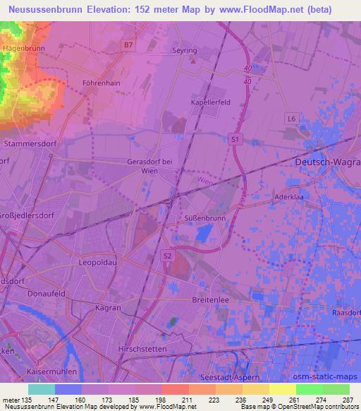 Neusussenbrunn,Austria Elevation Map