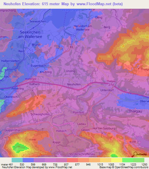Neuhofen,Austria Elevation Map