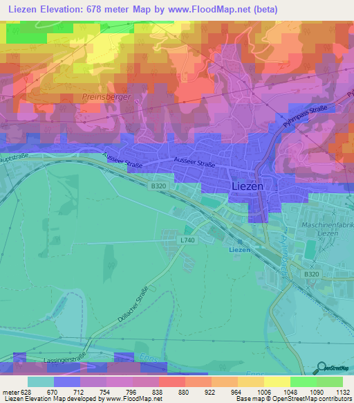 Liezen,Austria Elevation Map