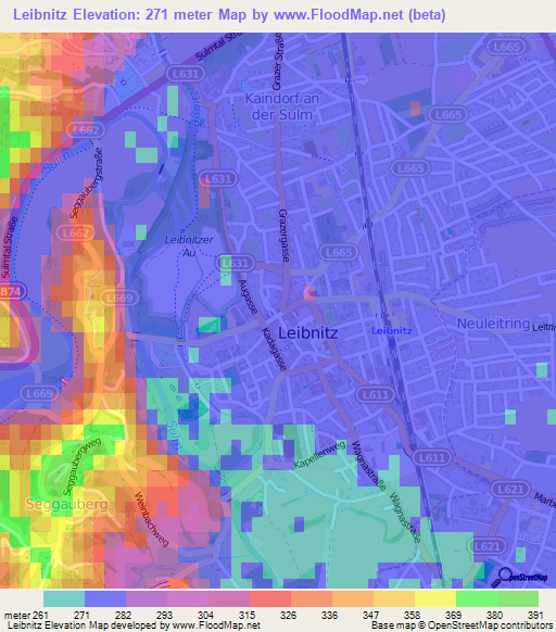 Leibnitz,Austria Elevation Map
