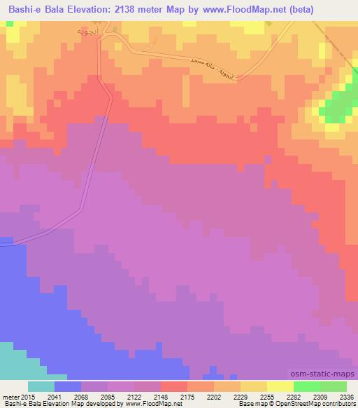 Bashi-e Bala,Iran Elevation Map