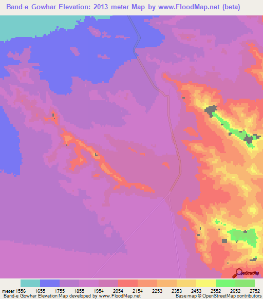Band-e Gowhar,Iran Elevation Map