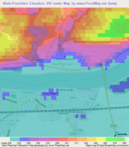 Klein-Poechlarn,Austria Elevation Map