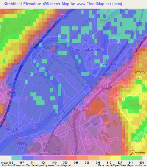 Kirchbichl,Austria Elevation Map