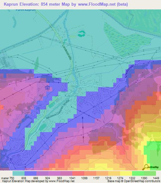Kaprun,Austria Elevation Map
