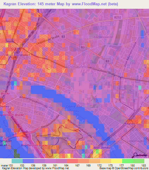 Kagran,Austria Elevation Map
