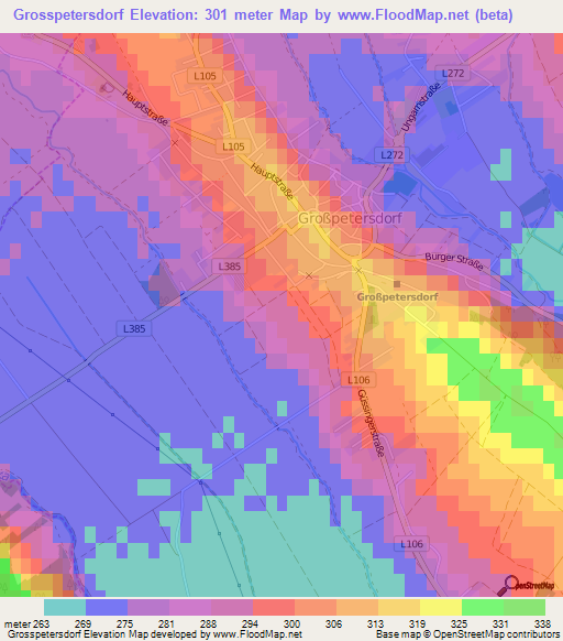 Grosspetersdorf,Austria Elevation Map