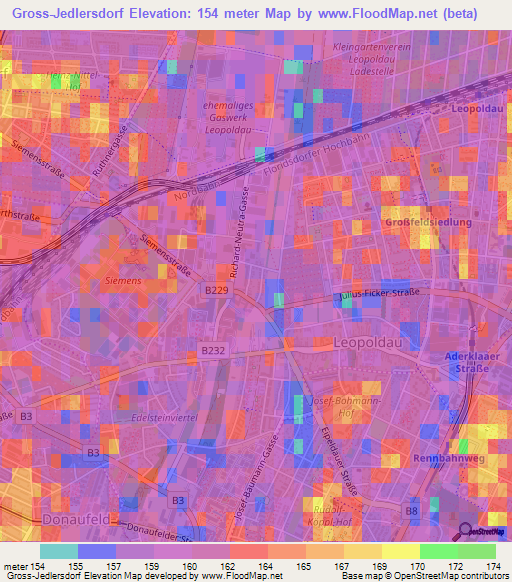 Gross-Jedlersdorf,Austria Elevation Map