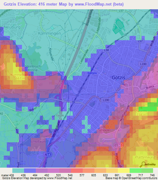 Gotzis,Austria Elevation Map