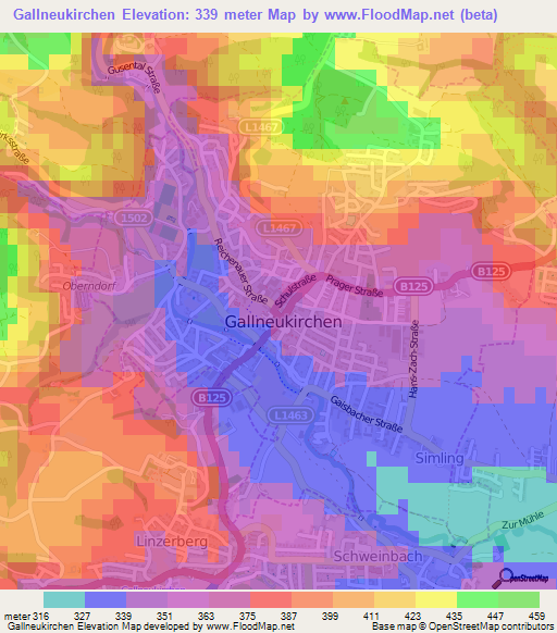 Gallneukirchen,Austria Elevation Map