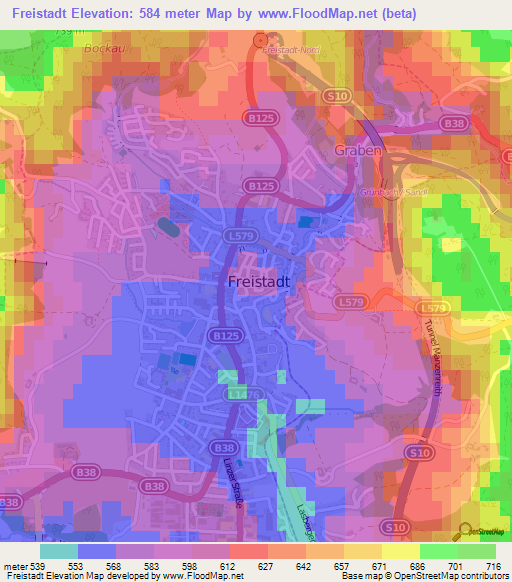 Freistadt,Austria Elevation Map
