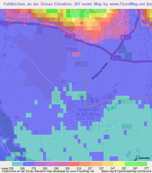 Feldkirchen an der Donau,Austria Elevation Map