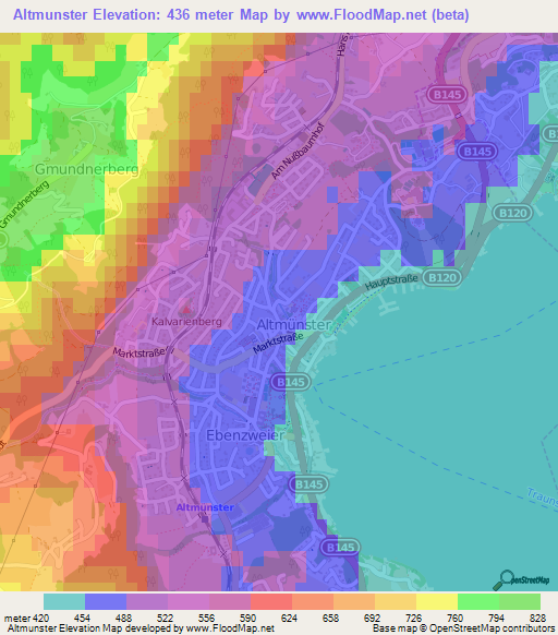 Altmunster,Austria Elevation Map