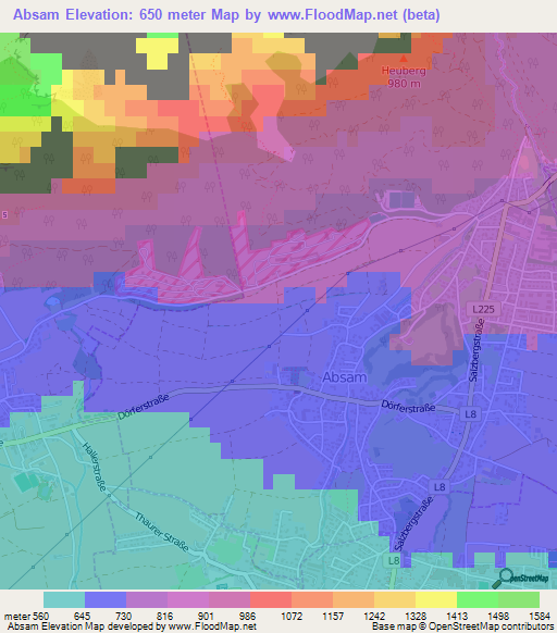Absam,Austria Elevation Map
