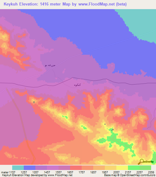 Keykuh,Iran Elevation Map