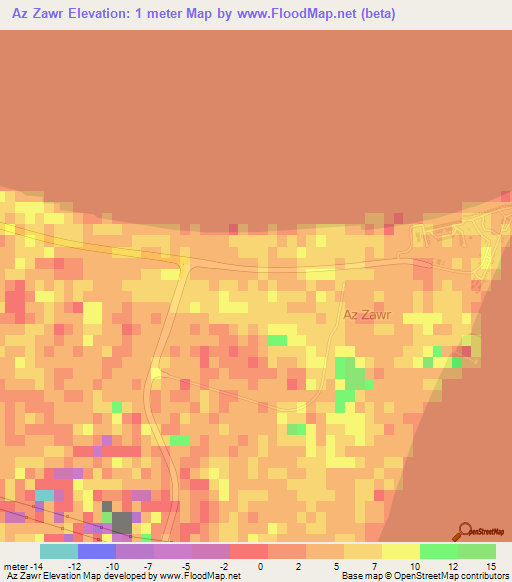 Az Zawr,Kuwait Elevation Map