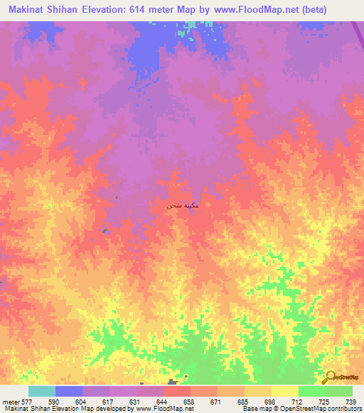 Makinat Shihan,Yemen Elevation Map