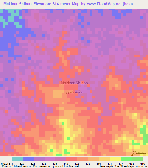 Makinat Shihan,Yemen Elevation Map
