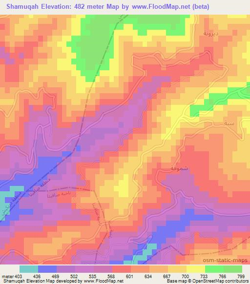 Shamuqah,Syria Elevation Map