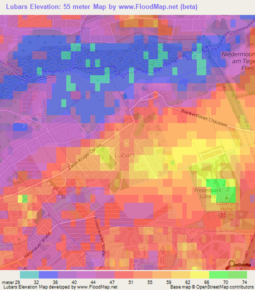 Lubars,Germany Elevation Map