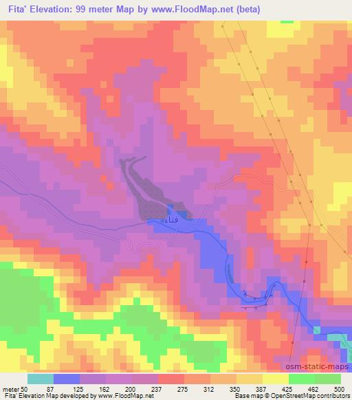 Fita',Oman Elevation Map