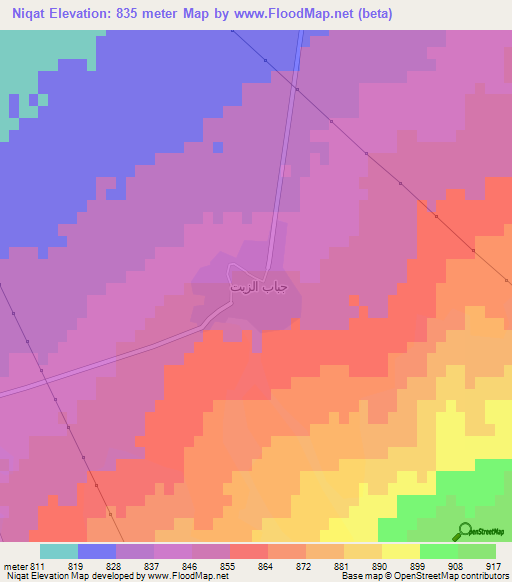Niqat,Syria Elevation Map
