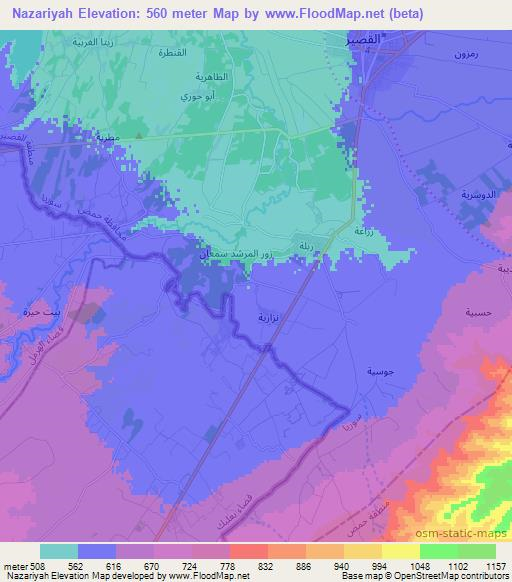 Nazariyah,Syria Elevation Map