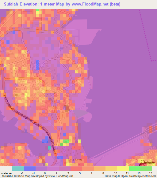 Sufalah,Bahrain Elevation Map
