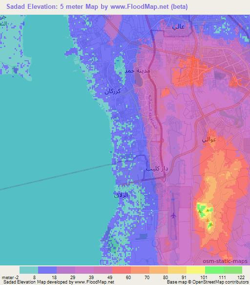 Sadad,Bahrain Elevation Map