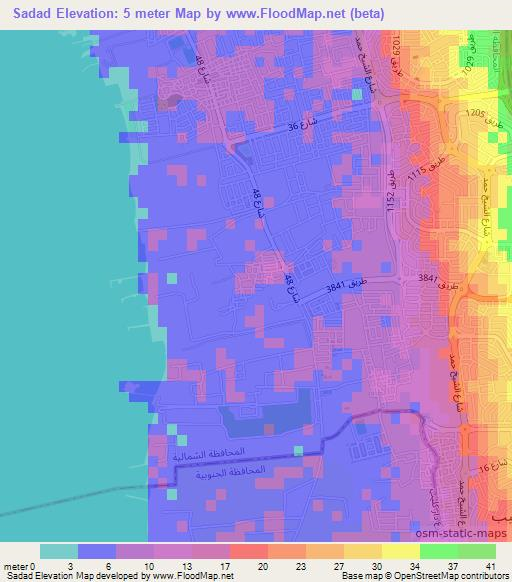 Sadad,Bahrain Elevation Map