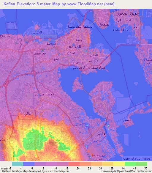 Kaflan,Bahrain Elevation Map