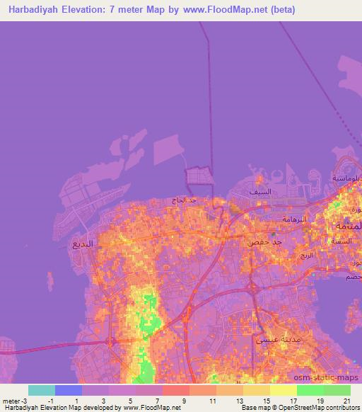 Harbadiyah,Bahrain Elevation Map