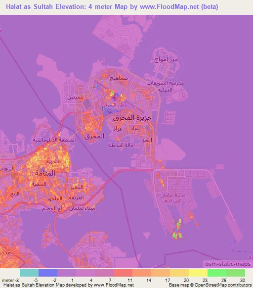 Halat as Sultah,Bahrain Elevation Map