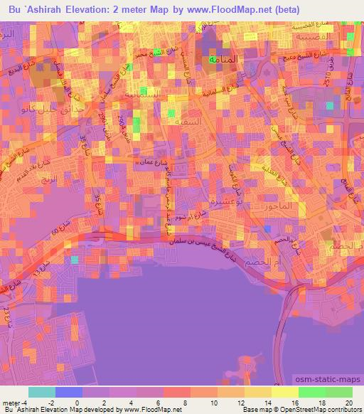 Bu `Ashirah,Bahrain Elevation Map