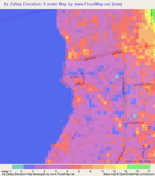 Az Zallaq,Bahrain Elevation Map