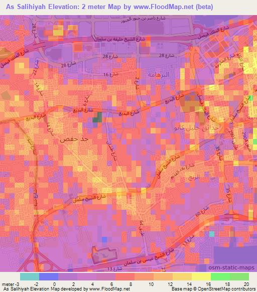 As Salihiyah,Bahrain Elevation Map