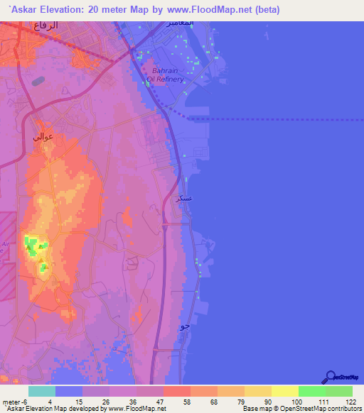 `Askar,Bahrain Elevation Map
