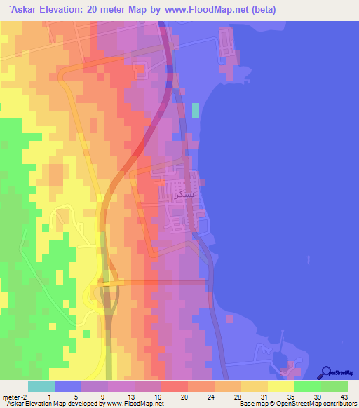 `Askar,Bahrain Elevation Map