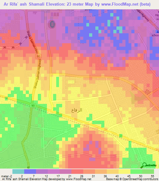 Ar Rifa` ash Shamali,Bahrain Elevation Map