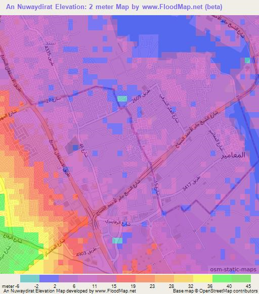 An Nuwaydirat,Bahrain Elevation Map